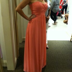 Bari Jay Strapless Coral Dress